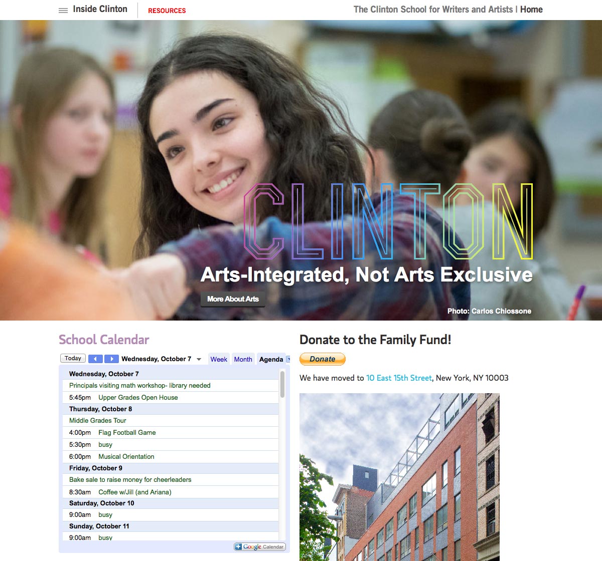 Coa Design Clinton School of Writers and Artists